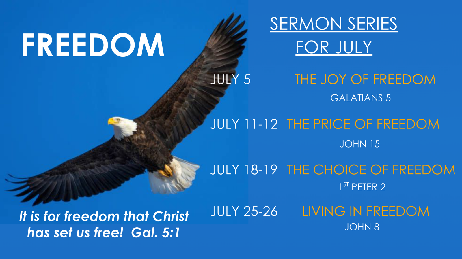 Sermon Series for July 2026